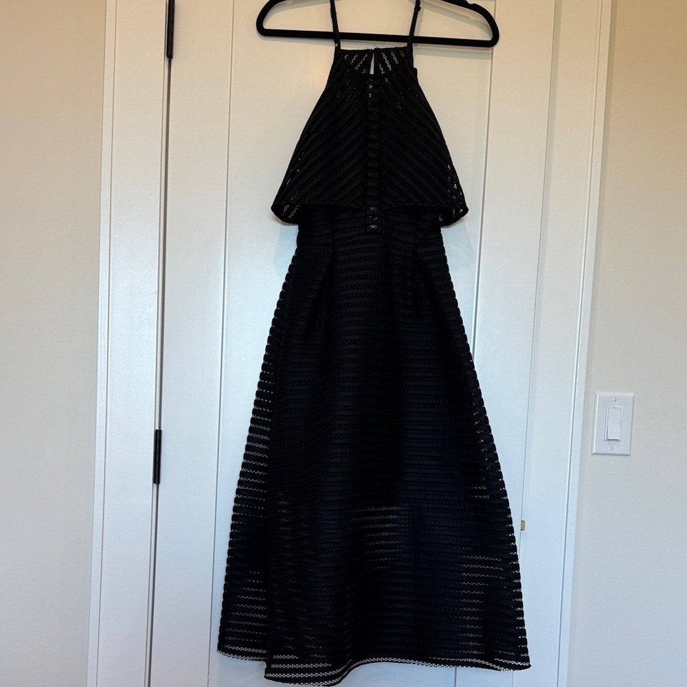 Shilla Textured Halter Midi Dress